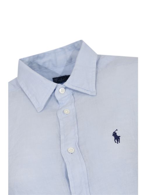 Camicia Polo Pony in lino Blue POLO RALPH LAUREN | 211970730503